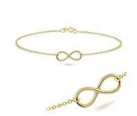 Gold Plated Infinity Symbol Silver Bracelet BRS-730-GP